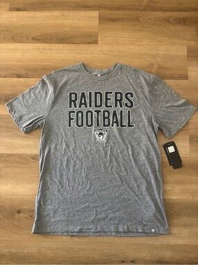 NWT Fanatics Las Vegas Raiders Football Graphic Tee Gray Adult Large NFL Shirt